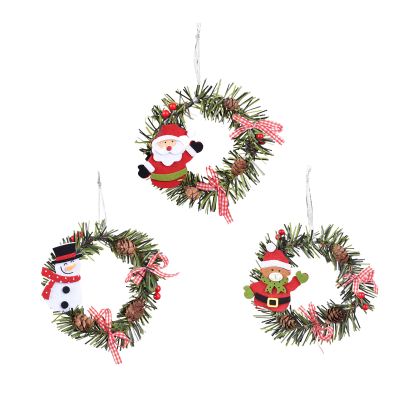 Winter Christmas Hanging Pine Cone Decorations, 3 Pcs Snowman Santa Bear Christmas Tree Ornaments, Xmas Hanging Garland Decor for Holiday New Year Party Home Decorations (Snowman Santa Bear)