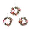 Winter Christmas Hanging Pine Cone Decorations, 3 Pcs Snowman Santa Bear Christmas Tree Ornaments, Xmas Hanging Garland Decor for Holiday New Year Party Home Decorations (Snowman Santa Bear) view 1