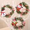 Winter Christmas Hanging Pine Cone Decorations, 3 Pcs Snowman Santa Bear Christmas Tree Ornaments, Xmas Hanging Garland Decor for Holiday New Year Party Home Decorations (Snowman Santa Bear) view 3