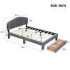 Warm Teddy Fleece Queen Size Upholstered Platform Bed with Drawer, LED Bed Frame,USB Ports,No Box Spring Required for Girls,Boys,Kids,Teens, Adults (Gray-@9.0) view 2