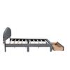 Warm Teddy Fleece Queen Size Upholstered Platform Bed with Drawer, LED Bed Frame,USB Ports,No Box Spring Required for Girls,Boys,Kids,Teens, Adults (Gray-@9.0) view 4