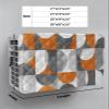 Indoor Air Conditioner Cover, Retro Middle Ages Abstract Geometic Orange Gray Pattern Dust-proof Window Air Conditioner Cover, Inside Window AC Unit Cover with Elastic Straps, 21L x 15H x 3.5D view 2