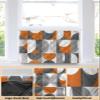 Indoor Air Conditioner Cover, Retro Middle Ages Abstract Geometic Orange Gray Pattern Dust-proof Window Air Conditioner Cover, Inside Window AC Unit Cover with Elastic Straps, 21L x 15H x 3.5D view 3