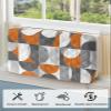 Indoor Air Conditioner Cover, Retro Middle Ages Abstract Geometic Orange Gray Pattern Dust-proof Window Air Conditioner Cover, Inside Window AC Unit Cover with Elastic Straps, 21L x 15H x 3.5D view 4