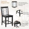 5-Piece Counter Height Dining Set with Faux Marble Tabletop, Wood Rectangular Kitchen Table with 4 Chairs Kitchen Dining Table Set with Storage Cabinet and Drawer, Black view 4
