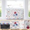 Indoor Air Conditioner Cover,4th of July Patriotic Independence Day USA Flag Star Red Blue Stripe Dust-proof Window Air Conditioner Cover,Window AC Unit Cover with Elastic Straps,28Lx20Hx3.5D view 3