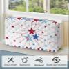 Indoor Air Conditioner Cover,4th of July Patriotic Independence Day USA Flag Star Red Blue Stripe Dust-proof Window Air Conditioner Cover,Window AC Unit Cover with Elastic Straps,28Lx20Hx3.5D view 4
