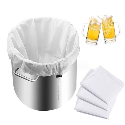 Brew Bag Cider Press Mesh Bag 4PCS Reusable Straining Bag 22x26 Inch Fine Mesh 250 Micrometer Cold Brew Bag Drawstring Cheese Cloths for for Fruit Press White Wine Making Supplies