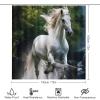4Pcs Forest White Horse Waterproof Shower Curtain Sets for Bathroom,Animals Streams Modern Bathroom Decor Set with Shower Curtain and Rugs and Accessories view 2