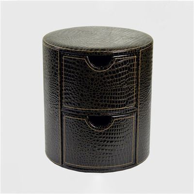 BebeXi Square Ottoman with Storage Foot Stool with storageRound Leather Drawer-Type Storage Stool, can be Used as a Bedside Table, Diameter 39cm*Height 45cm(Color:7)