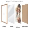 11x15 Frame Natural Woodgrain,Rustic 15x11 Picture Frame Beige, Art Pic Hanging Poster Frame, 11 by 15 Gallery Family Concert Portrait Photo Frame Anniversary/Birthday/Wedding/Thank you/Christmas Gift view 4