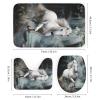 Running Waterfall Animal Shower Curtain Set for Bathroom, 4Pcs Forests White Horse Modern Bathroom Sets with Shower Curtain, Non Slip Rugs, Toilet Lid Cover, Bath Mat, Bathroom Decor view 3