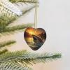 at Dusk Fish Christmas Tree Ceramic Hanging Ornaments Two-Side Printed Heart Hanging Pendant Ceramics Hanging Keepsake for Holiday Wedding Party Christmas Decoration view 1