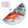 Japanese Pretty Red carp Fish Christmas Tree Skirt 36" Xmas Tree Skirt Gorgeous Edge Tassel Christmas Tree Mat for Holiday Party Christmas Decorations for Xmas Tree Christmas Ornaments view 2