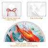 Japanese Pretty Red carp Fish Christmas Tree Skirt 36" Xmas Tree Skirt Gorgeous Edge Tassel Christmas Tree Mat for Holiday Party Christmas Decorations for Xmas Tree Christmas Ornaments view 4