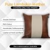 LL LEATHER LOVERS Lambskin Leather Pillow Cover - Sofa Cushion Case - Decorative Throw Covers for Living Room & Bedroom, 20x20 Inches - Tan & Off-White Pack of 2 view 2