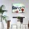 BANHUA1 Christmas Canvas Wall Art for Home Decor - Christmas Wall Decor Winter Scene with Christmas Deer and Santa Claus Pictures Print On Canvas Artwork Ready to Hang 30"x20"(75x50cm) view 3