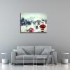 BANHUA1 Christmas Canvas Wall Art for Home Decor - Christmas Wall Decor Winter Scene with Christmas Deer and Santa Claus Pictures Print On Canvas Artwork Ready to Hang 30"x20"(75x50cm) view 4