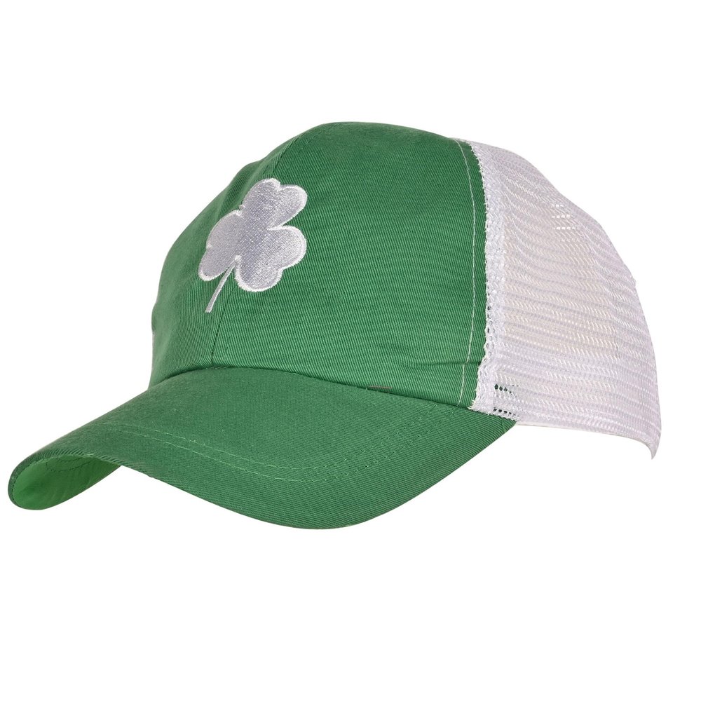 Beistle Happy St. Patrick's Day Shamrock Cap  Green and White Hat with Clover Design, Festive Irish Party Accessory for Parades, Pubs and Celebrations, Adjustable