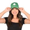 Beistle Happy St. Patrick's Day Shamrock Cap  Green and White Hat with Clover Design, Festive Irish Party Accessory for Parades, Pubs and Celebrations, Adjustable view 4