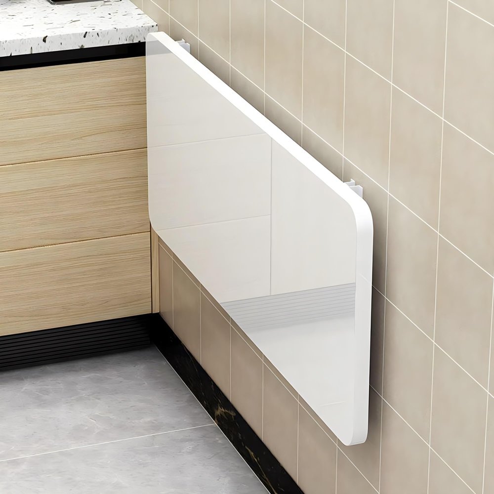 FUYAO Laundry Floating Folding Table, Wood Wall Mounted Table, Bracket Heavy Duty, Drop Leaf Dining Stable Sturdy Table Small Wooden Desk Wall Table for Kitchen Laundry Office Room Restaurant Home
