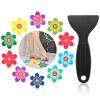 Amabro Colorful Sunflower Anti Slip Bathtub Strips, 10PCS Adhesive Shower Sticker for Bathtub Non-Slip Strip Stickers Anti Skid Tape Flooring Safety Tape Mat with Scraper for Bath Shower view 1