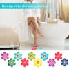 Amabro Colorful Sunflower Anti Slip Bathtub Strips, 10PCS Adhesive Shower Sticker for Bathtub Non-Slip Strip Stickers Anti Skid Tape Flooring Safety Tape Mat with Scraper for Bath Shower view 2