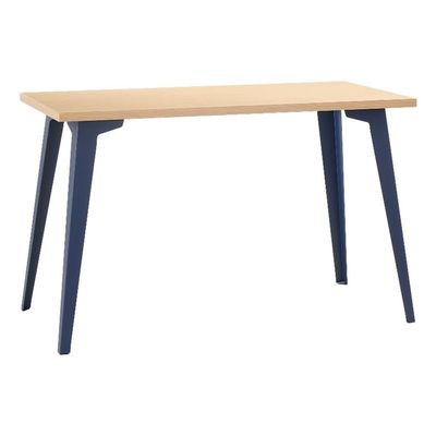 Orison Office 24x48 Mid Century Modern Desk, Navy/Platinum Oak