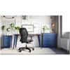 Orison Office 24x48 Mid Century Modern Desk, Navy/Platinum Oak view 2