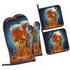 Beer Foam Oven Mitts and Pot Holders Sets Barbecue Mitts High Heat Resistance Anti Slip for Baking Cooking view 2