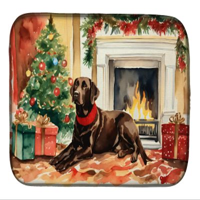 Caroline's Treasures DAC2695DDM Labrador Retriever Cozy Christmas Dish Drying Mat Absorbent Dish Drying Mat Pad for Kitchen Counter Dish Drainer Mat for Countertop, 14 x 21", Multicolor