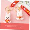 SHERCHPRY 2pcs Creative Rabbit Keychain Pendant Adorable Cartoon Ornament for Bags and Keys for Students and Animal Lovers Cute Bunny Doll Design view 3