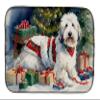 Caroline's Treasures DAC2717DDM Old English Sheepdog Cozy Christmas Dish Drying Mat Absorbent Dish Drying Mat Pad for Kitchen Counter Dish Drainer Mat for Countertop, 14 x 21", Multicolor view 1