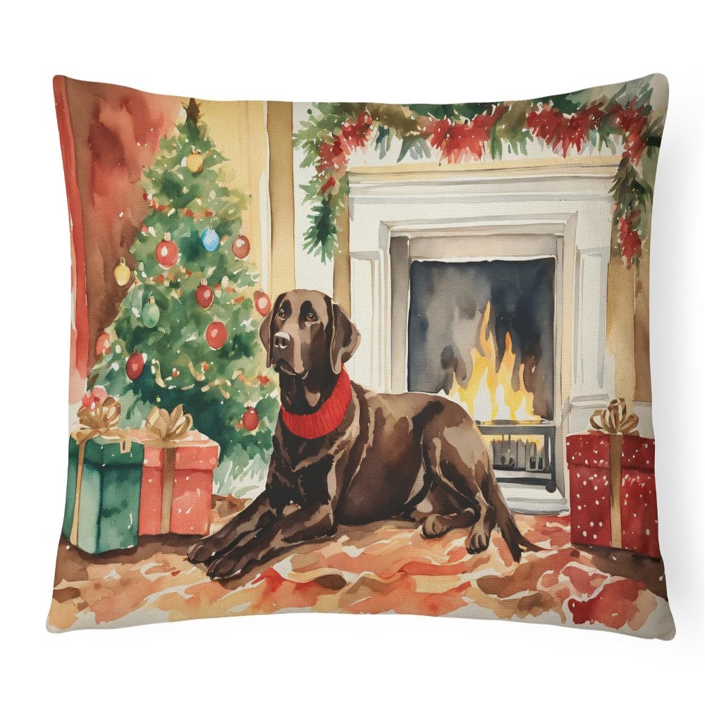 Caroline's Treasures DAC2695PW1216 Labrador Retriever Cozy Christmas Throw Pillow Machine Washable, Indoor Outdoor Decorative Pillow for Couch, Bed or Patio, 12HX16W