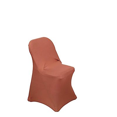 12 pcs Terracotta Spandex Stretchable Folding Chair Covers for Party Wedding Linens Decorations Dining Ceremony Reception Supplies Fit Durable Washable Reusable Elastic Slipcovers for Chairs Reception
