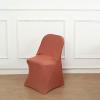 12 pcs Terracotta Spandex Stretchable Folding Chair Covers for Party Wedding Linens Decorations Dining Ceremony Reception Supplies Fit Durable Washable Reusable Elastic Slipcovers for Chairs Reception view 2
