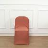 12 pcs Terracotta Spandex Stretchable Folding Chair Covers for Party Wedding Linens Decorations Dining Ceremony Reception Supplies Fit Durable Washable Reusable Elastic Slipcovers for Chairs Reception view 3