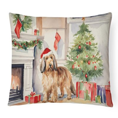 Caroline's Treasures DAC2718PW1216 Otterhound Cozy Christmas Throw Pillow Machine Washable, Indoor Outdoor Decorative Pillow for Couch, Bed or Patio, 12HX16W