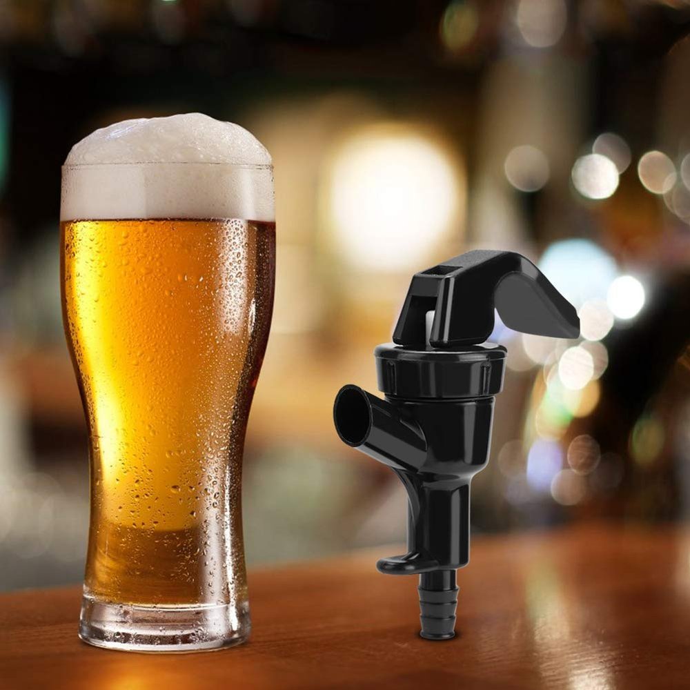 5pcs Black Plastic Squeeze Faucet Picnic Tap for Draft Beer Homebrew