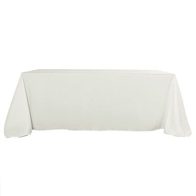 Balsa Circle 6 pcs 90x156-Inch Ivory Rectangle Polyester Tablecloths Table Cover Linens for Wedding Party Events Kitchen Dining