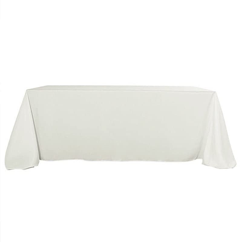 Balsa Circle 6 pcs 90x156-Inch Ivory Rectangle Polyester Tablecloths Table Cover Linens for Wedding Party Events Kitchen Dining