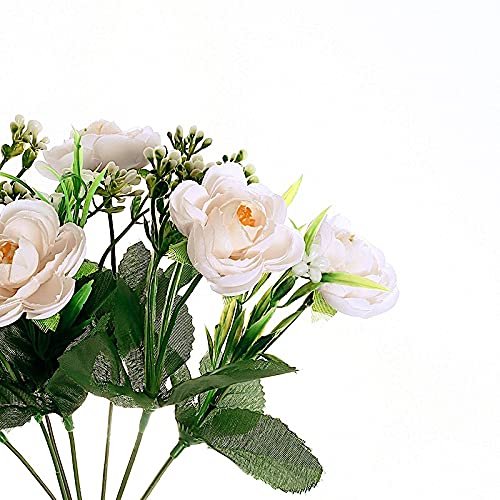 4 Blush 12-Inch Tall Silk Peony Bushes Artificial Flower Bouquets Wedding Party Events Reception Decorations Supplies Supplies