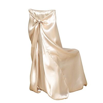 Balsa Circle 12 pcs Terracotta Universal Satin Chair Covers Slipcovers for Wedding Party Ceremony Reception Decorations