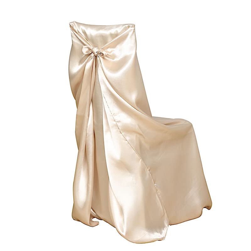 Balsa Circle 12 pcs Terracotta Universal Satin Chair Covers Slipcovers for Wedding Party Ceremony Reception Decorations