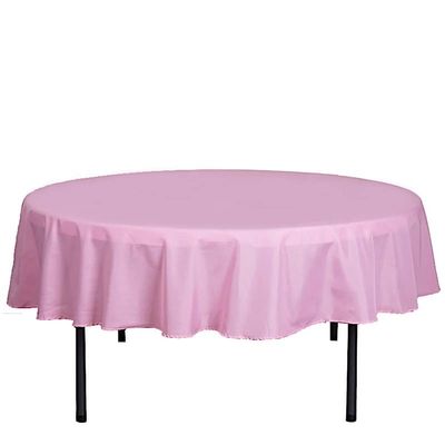 Balsa Circle 10 pcs 90 inch Pink Round Polyester Tablecloths Fabric Table Cover Linens for Wedding Party Banquet Reception Events Kitchen Dining
