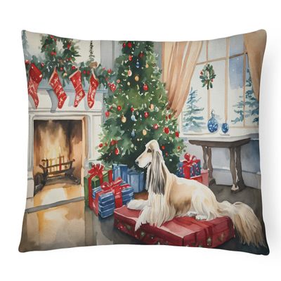 Caroline's Treasures DAC2587PW1216 Afghan Hound Cozy Christmas Throw Pillow Machine Washable, Indoor Outdoor Decorative Pillow for Couch, Bed or Patio, 12HX16W