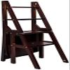 2 in 1 Step Stool for Adults/Step Ladder/Counter Chair 4-Step Portable Wooden Step Stool Anti-Slip & Lightweight Folding Library Ladder Chair view 2