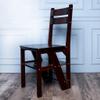 2 in 1 Step Stool for Adults/Step Ladder/Counter Chair 4-Step Portable Wooden Step Stool Anti-Slip & Lightweight Folding Library Ladder Chair view 3
