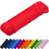 TECEUM Rope  150 Feet x 1/4 Inch (7mm)  Red  Strong All-Purpose Utility Rope  Camping, Crafting, Flag Pole, Indoor & Outdoor  Polypropylene Nylon Poly Lightweight Diamond Braided Cord view 1