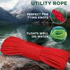 TECEUM Rope  150 Feet x 1/4 Inch (7mm)  Red  Strong All-Purpose Utility Rope  Camping, Crafting, Flag Pole, Indoor & Outdoor  Polypropylene Nylon Poly Lightweight Diamond Braided Cord view 3
